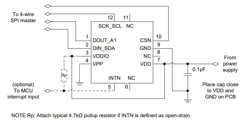 Application Circuit Diagram - MEMSIC MC3632 3-Axis Accelerometer